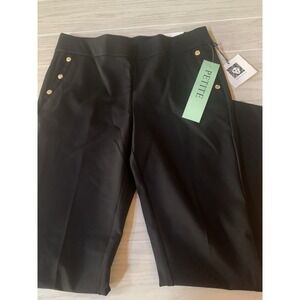 Anne Klein Womens size small petite Black‎ Dress Pants Gold Accents NWT office